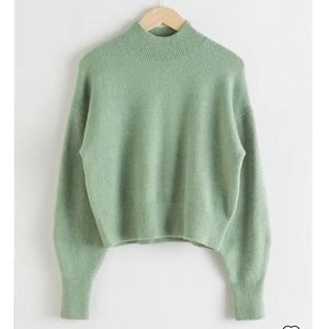 & Other Stories cropped green sweater